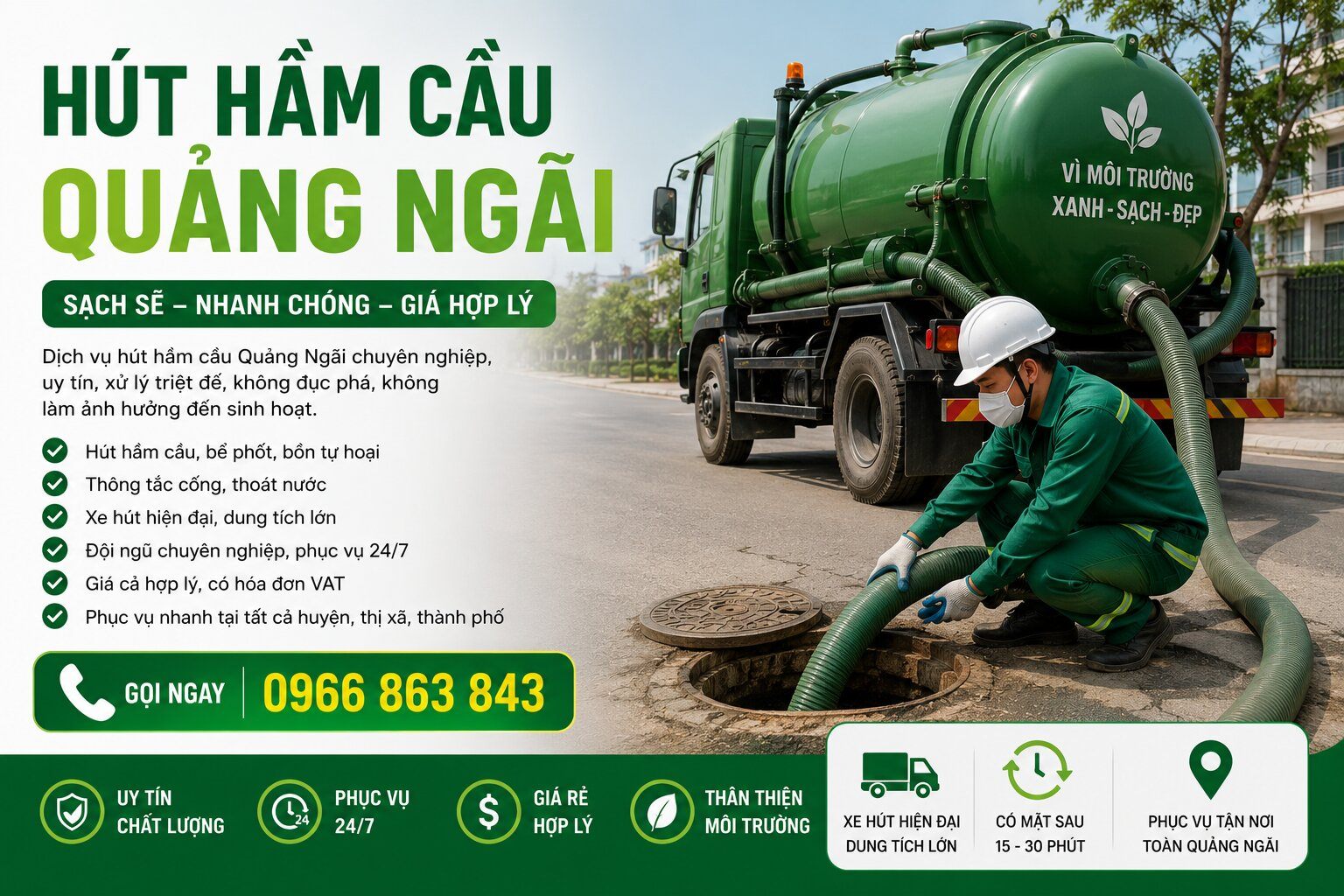 Hút hầm cầu Quảng Ngãi
